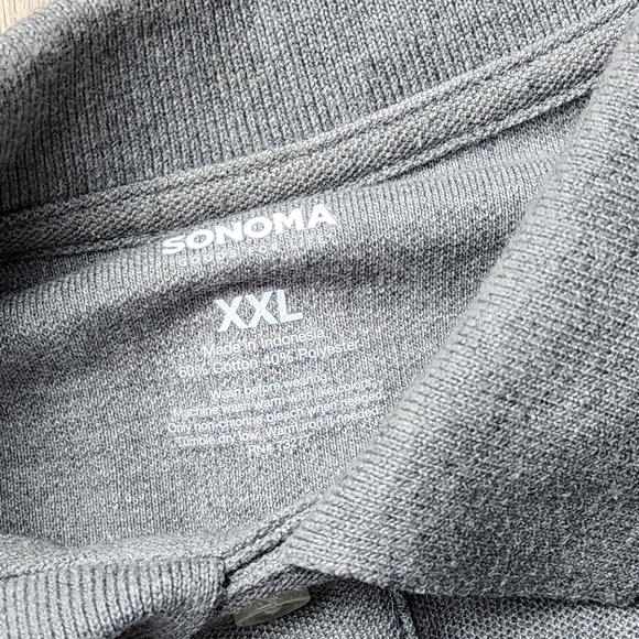 Men's Sonoma Long Sleeve Polo Shirt Grey Size XXL - Picture 3 of 5